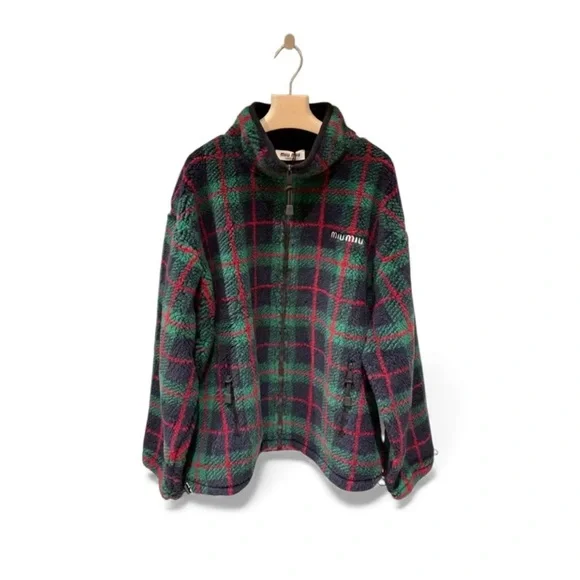 VIP Only Miu Miu Checked teddy zipper jacket - Picture 2 of 4